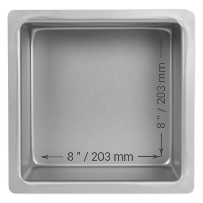Molde para Pasteles Cuadrado de Aluminio Anodizado PME Profundidad de 8 x8 x 4-pulgadas