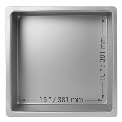 Molde para Pasteles Cuadrado de Aluminio Anodizado PME Profundidad de 15 x 15 x 4-pulgadas