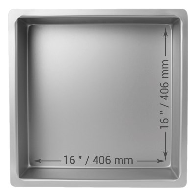 Molde para Pasteles Cuadrado de Aluminio Anodizado PME Profundidad de 16 x 16 x 4-pulgadas