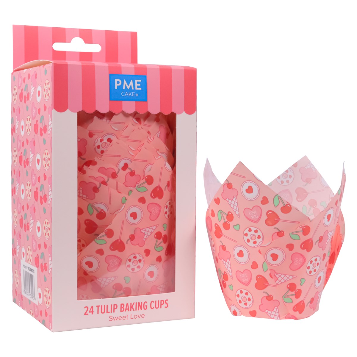 Tulipas para Muffins de San Valentín - Dulce Amor, Set de 24