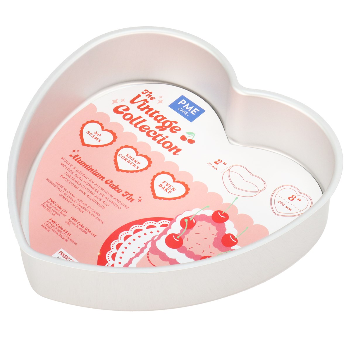 Vintage Cake - Molde de Aluminio Anodizado con Forma de Corazón Vintage