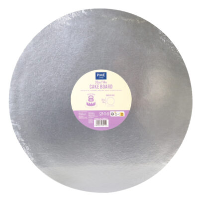 Cake Board redonda para Tarta con bordes lisos, Plata (14" / 35cm)