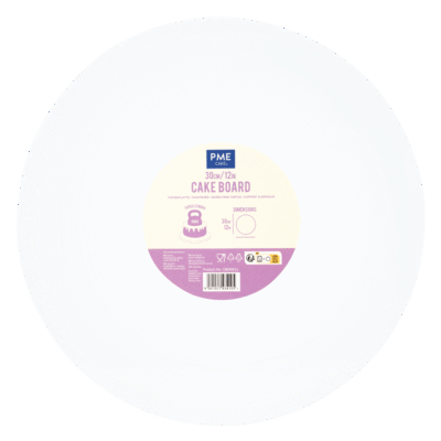 Cake Board redonda para Tarta con bordes lisos, Blanco (12" / 30cm)