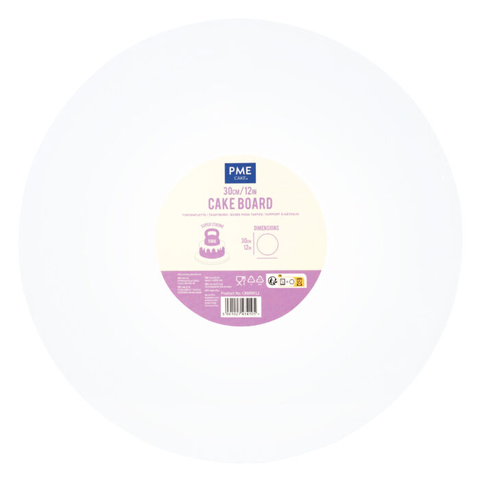 Cake Board redonda para Tarta con bordes lisos, Blanco (10" / 25cm)