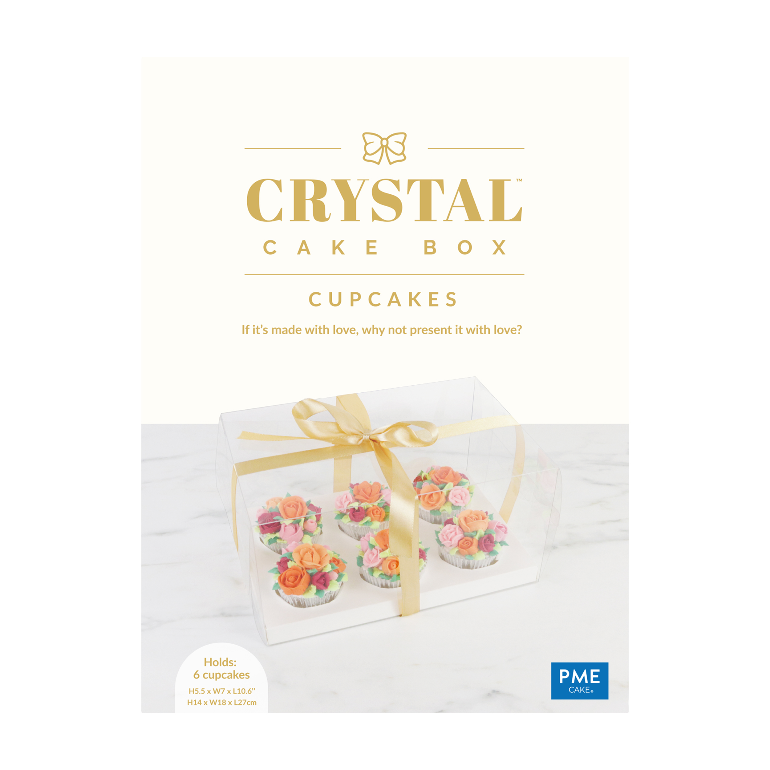 Caja de Pastel CRYSTAL - 6 Cupcakes