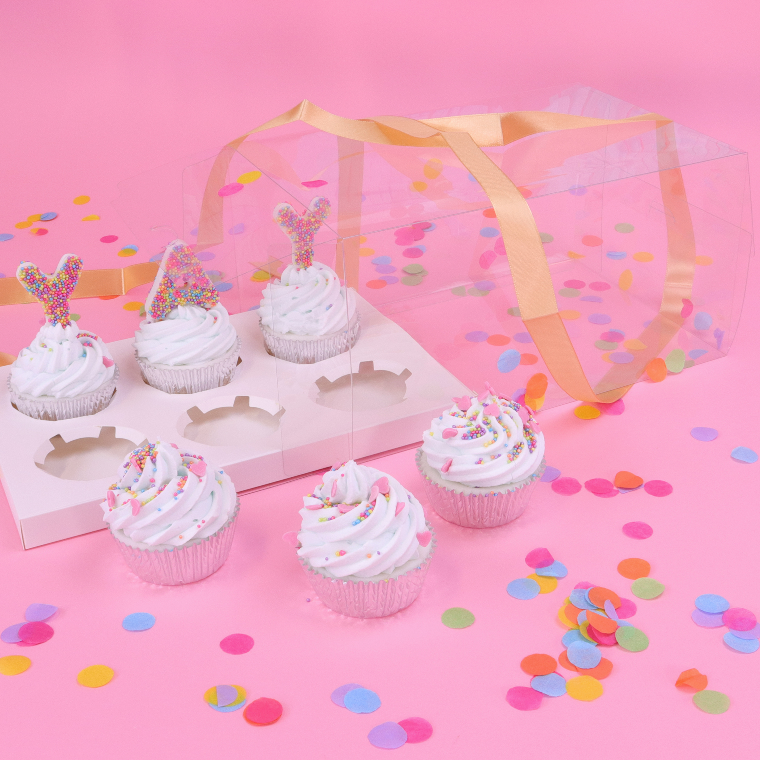 Caja de Pastel CRYSTAL - 6 Cupcakes - Imagen 2