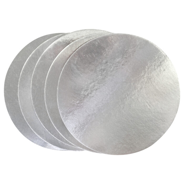 Set de 5 Bases redondas para Tartas, Plata (12" / 30cm) - Imagen 4