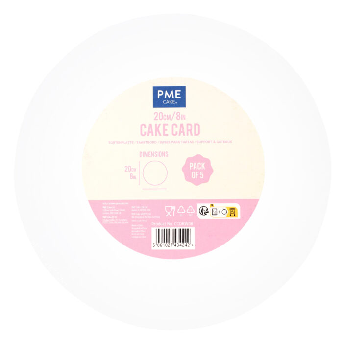Set de 5 Bases redondas para Tartas, Blanco (8" / 20cm) - Imagen 7