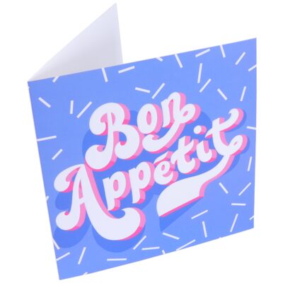 Tarjeta de Felicitación '¡Bon Apetite!' Azul