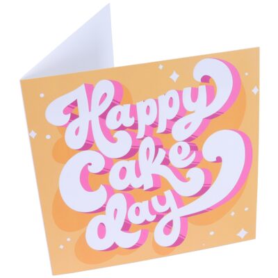 Tarjeta de Felicitación 'Feliz Día de la Torta' Naranja