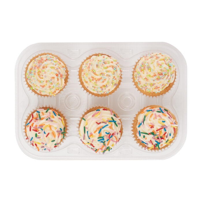 Set de 3 cajas porta cupcakes de plástico (6 huecos) - Imagen 3