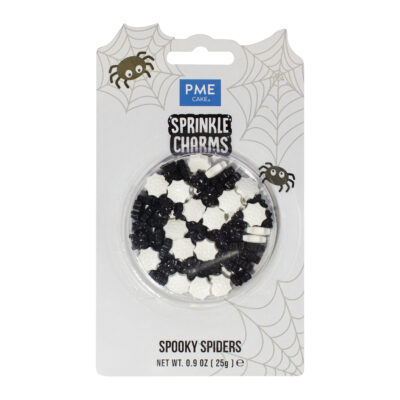 Sprinkles decorativos con Charms de Halloween – Arañas (25g)