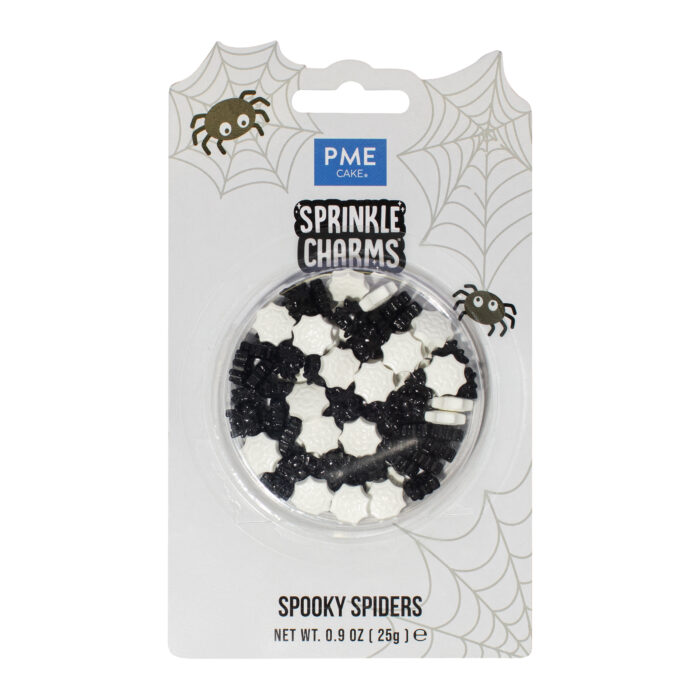 Sprinkles decorativos con Charms de Halloween – Arañas (25g)