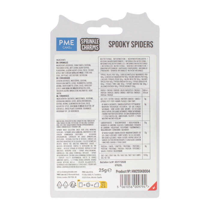 Sprinkles decorativos con Charms de Halloween – Arañas (25g) - Imagen 4