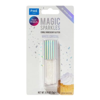 Magic Sparkles, Copos de Glitter Iridiscente Comestible – Cristal Blanco (3g)