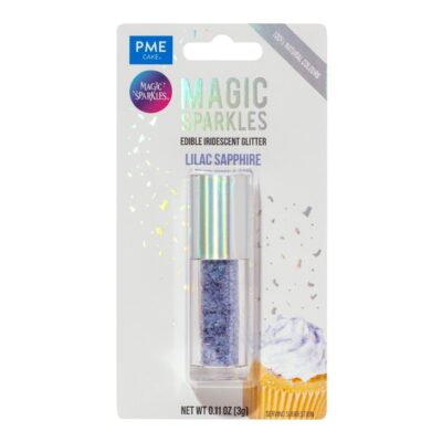 Magic Sparkles, Copos de Glitter Iridiscente Comestible – Zafiro Lila (3g)