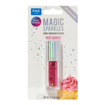 Magic Sparkles, Copos de Glitter Iridiscente Comestible – Cuarzo Rosa (3g)