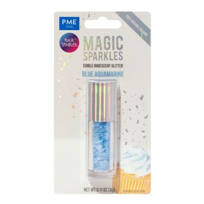 Magic Sparkles, Copos de Glitter Iridiscente Comestible – Aguamarina Azul (3g)