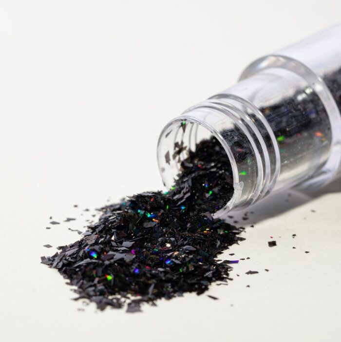 Magic Sparkles, Copos de Glitter Iridiscente Comestible – Ónix Negro (3g) - Imagen 3