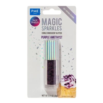 Magic Sparkles, Copos de Glitter Iridiscente Comestible – Amatista Morada (3g)