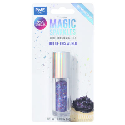 Magic Sparkles, Copos de Glitter Iridiscente Comestible – Fuera de Este Mundo (3g)