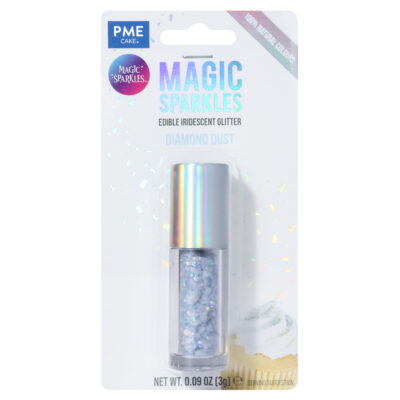 Magic Sparkles, Copos de Glitter Iridiscente Comestible – Polvo de Diamante (3g)