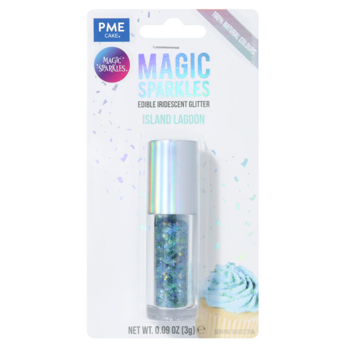 Magic Sparkles, Copos de Glitter Iridiscente Comestible – Laguna Isleña (3g)