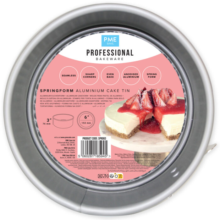 Molde Plateado Anodizado Desmontable para Pasteles PME Profundidad de 6 x 3-pulgadas - Imagen 3