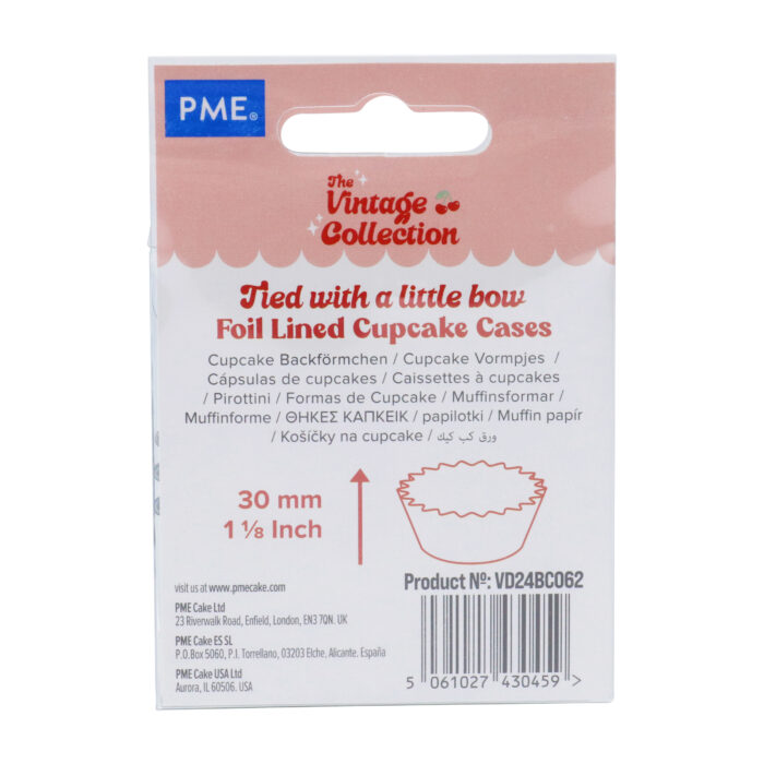 Cápsulas para Cupcakes Vintage forradas de Aluminio - Atado con un lazo (Set de 30) - Imagen 3