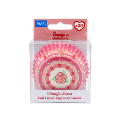 Cápsulas para Cupcakes Vintage forradas de Aluminio - Rosas Vintage (Set de 30)