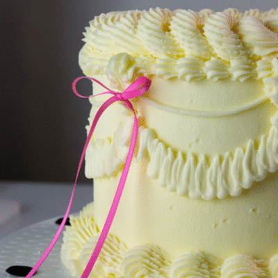 Topper con Lazo de Cinta para Tartas – Rosa (8 piezas)