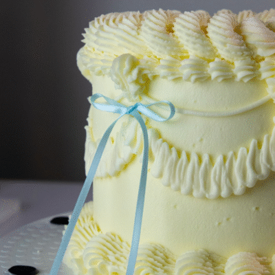 Topper con Lazo de Cinta para Tartas – Azul (8 piezas)