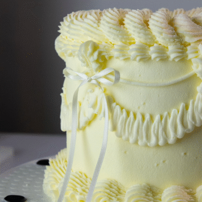 Topper con Lazo de Cinta para Tartas – Blanco (8 piezas)