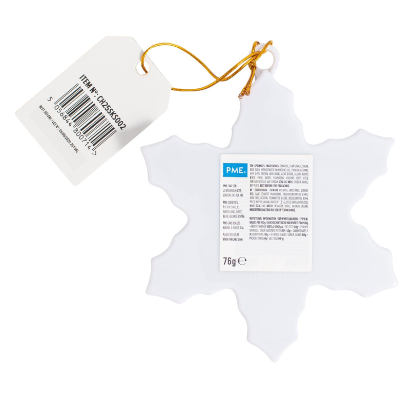 Sprinkles Navideños de Fantasía - Copo de Nieve Plateado (76g / 2.68oz) - Imagen 4